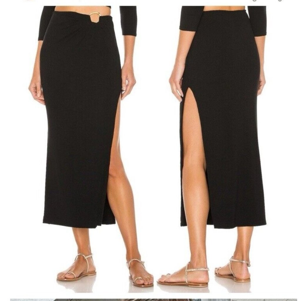 Song Of Style Eileen Midi Skirt Black